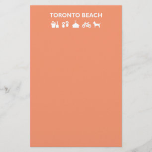 Toronto Beach Icons Monotone Dark Briefpapier