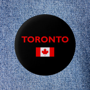 Toronto Canada Canadian Flag Dark Color Button
