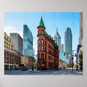 Toronto Canada Gooderham Gebäude Watercolor Poster