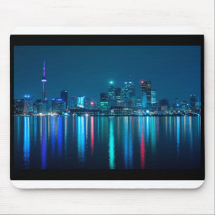 Toronto Canada Nightime Skyline über Wasser farbi Mousepad