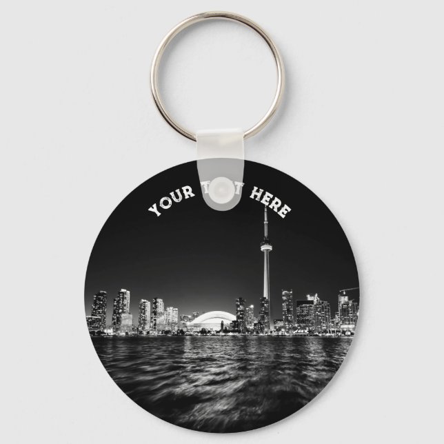 Toronto Canada Ontario Schwarz-weiß Vintag Schlüsselanhänger (Vorderseite)