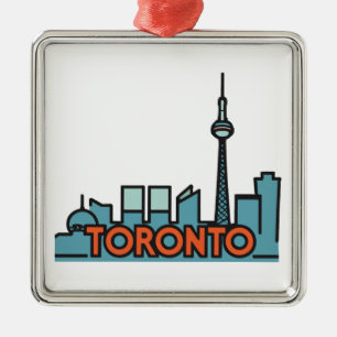 Toronto Canada Skyline Ornament Aus Metall