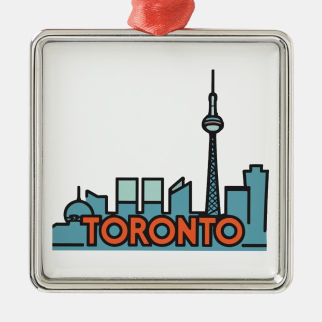 Toronto Canada Skyline Ornament Aus Metall (Vorne)