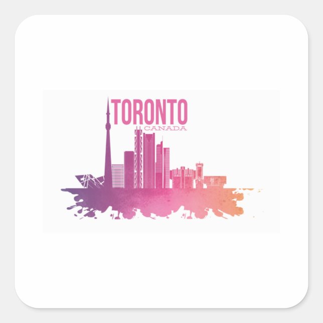TORONTO CANADA SKYLINE QUADRATISCHER AUFKLEBER (Vorderseite)