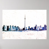 Toronto Canada Skyline Vintag CN Tower