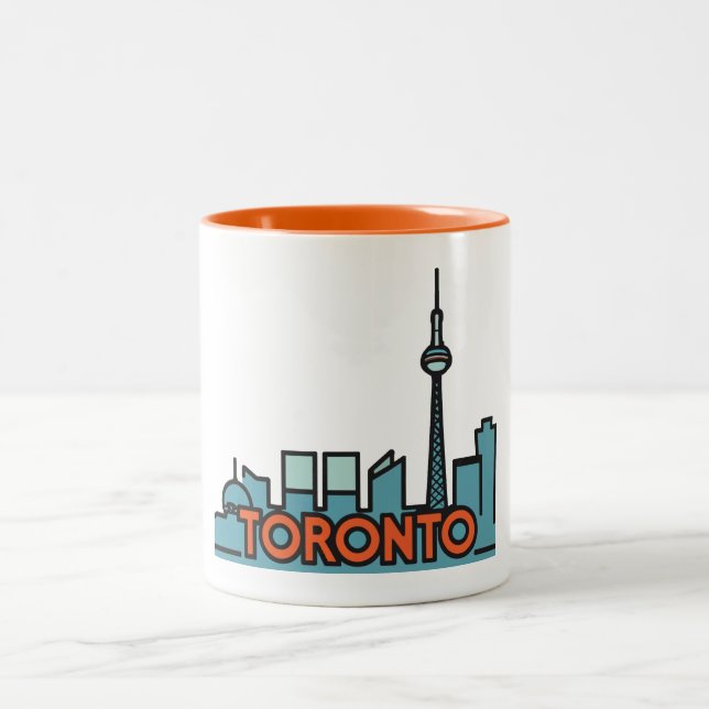 Toronto Canada Skyline Zweifarbige Tasse (Mittel)