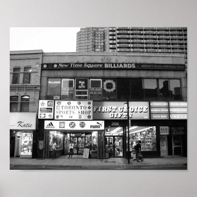 Toronto Canada Store Front Black And White Photo Poster (Vorne)