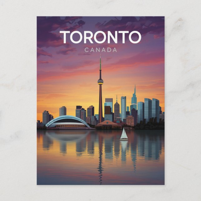 Toronto Canada Sunset Skyline Postkarte (Vorderseite)
