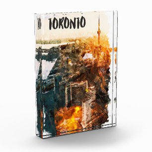 Toronto Canada Sunset Skyline Silhouette Fotoblock