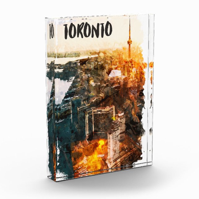 Toronto Canada Sunset Skyline Silhouette Fotoblock (Links)