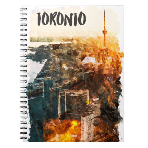 Toronto Canada Sunset Skyline Silhouette Notizblock