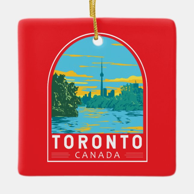 Toronto Canada Travel Art Vintag Keramikornament (Vorderseite)