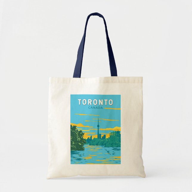 Toronto Canada Travel Art Vintag Tragetasche (Vorne)