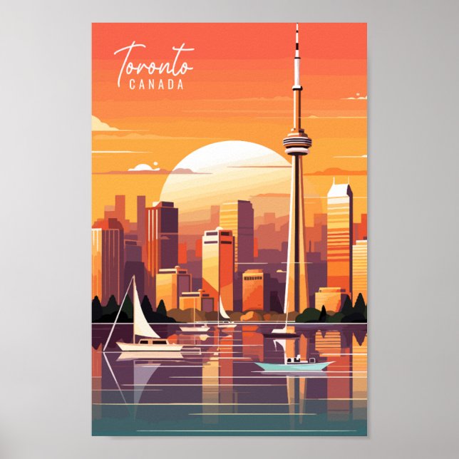 Toronto Canada Vintage Reise Illustration Poster (Vorne)