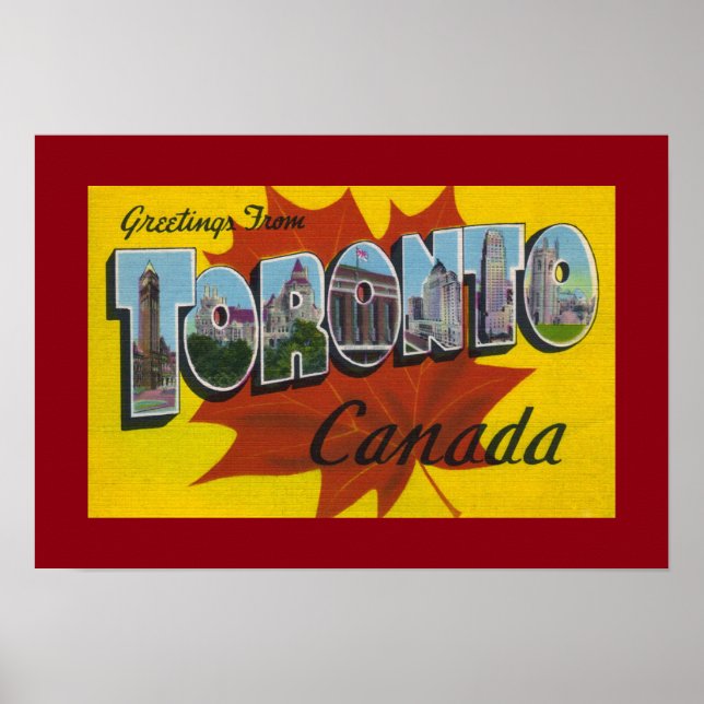 Toronto Canada Vintage Travel Art Poster (Vorne)