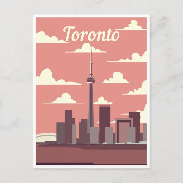 Toronto Canada Vintage Travel Skyline online Postkarte (Vorderseite)