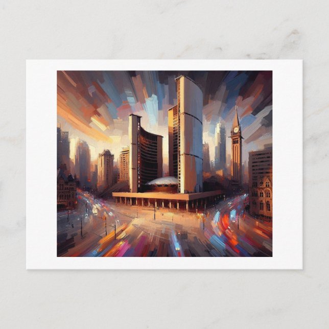 Toronto City Hall at Night, Postkarte (Vorderseite)