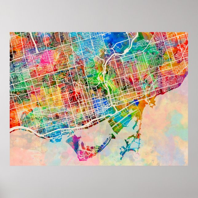 Toronto City Street Map Poster (Vorne)