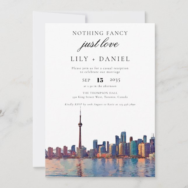 Toronto Elopement Wedding Reception Einladung (Vorderseite)