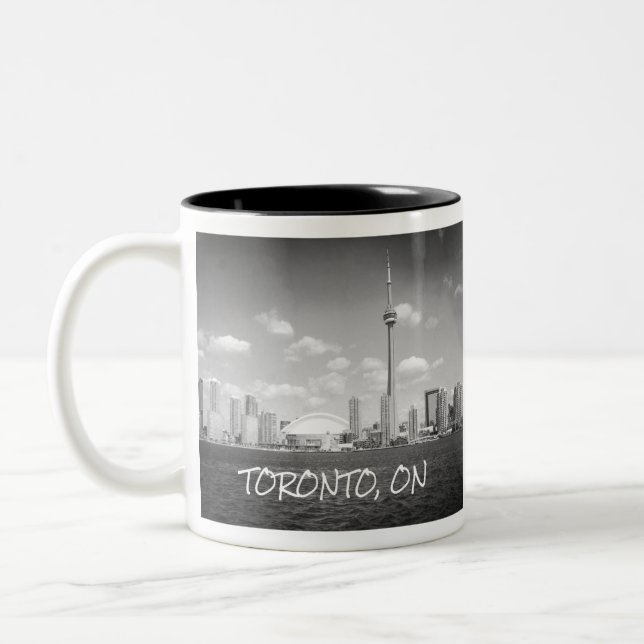 Toronto Greyscale City Zweifarbige Tasse (Links)