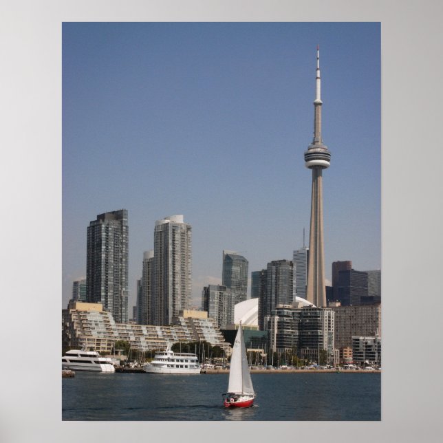 Toronto Hafen Skyline mit Red Boat Poster (Vorne)