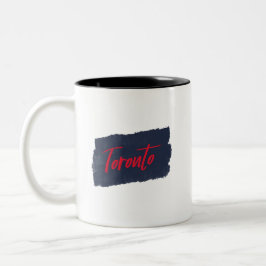 Toronto Handgeschriebene Red Typografy Coffee Tass Zweifarbige Tasse