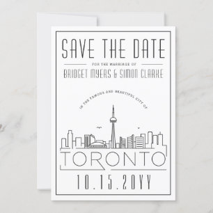 Toronto Hochzeit stilisierte Skyline Save-the-Date Einladung