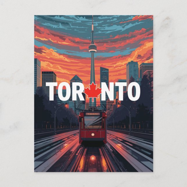 Toronto Kanada CN Tower Straßenbahn Postkarte (Vorderseite)