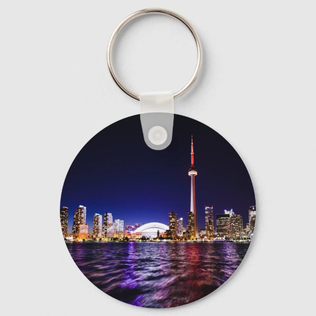 Toronto, Kanada Night Skyline Schlüsselanhänger (Vorderseite)