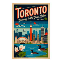 Toronto Kanada Retro-Reiseposter-Kunst