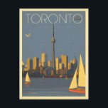 Toronto, Kanada | Skyline mit Segelbooten Postkarte<br><div class="desc">Anderson Design Group ist eine preisgekrönte Illustrations- und Designfirma in Nashville,  Tennessee. Der Gründer Joel Anderson leitet ein Team talentierter Künstler,  um originale Posterkunst zu kreieren,  die wie Vintage Werbedrucke von den 1920er bis 1960er Jahren aussieht.</div>