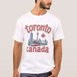 Toronto Kanada TTC-Straßenbahn Skyline T-Shirt