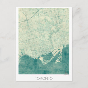 Toronto Karte Blau Aquarell Vintage