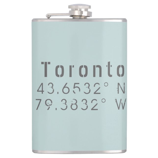 Toronto Latitude Longitude Flachmann (Vorderseite)