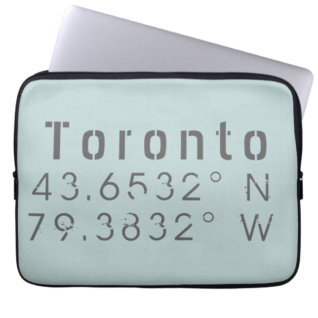 Toronto Latitude Longitude Laptopschutzhülle (Vorderseite)