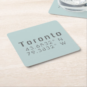 Toronto Latitude & Longitude Rechteckiger Pappuntersetzer