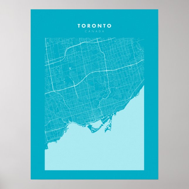 Toronto Light Blue City Map Poster (Vorne)