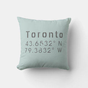 Toronto Longitude Latitude Throw Kissen