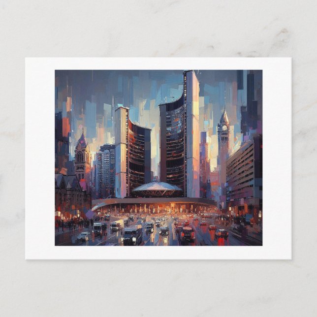 Toronto mit dem Rathaus, Postkarte (Vorderseite)