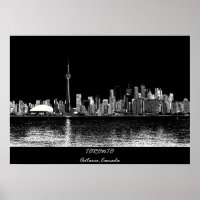 Toronto Ontario Canada Black Skyline Foto 188