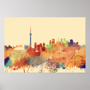 Toronto Ontario Canada Orange Skyline Design 248 Poster