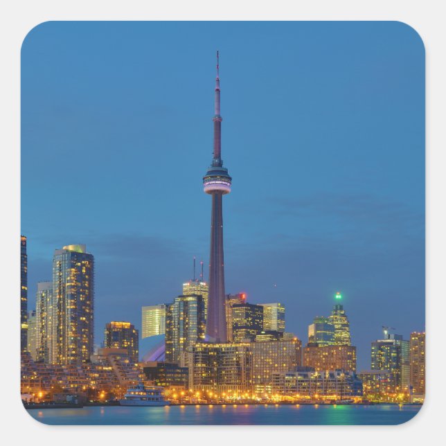 Toronto Ontario Canada Skyline Quadratischer Aufkleber (Vorderseite)