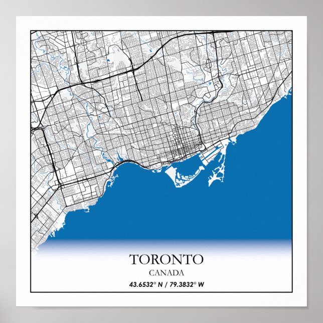 Toronto Ontario Canada Travel City Map Poster (Vorne)