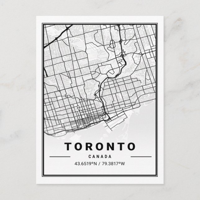 Toronto Ontario Canada Travel City Map Postkarte (Vorderseite)