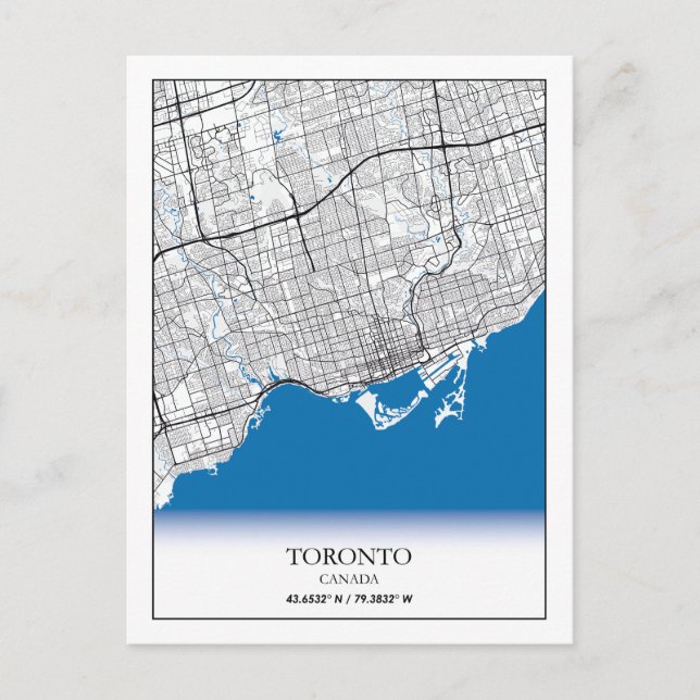 Toronto Ontario Canada Travel City Map Postkarte (Vorderseite)