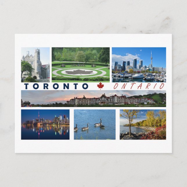 Toronto Ontario Kanada Tourist Postcard Multiview Postkarte (Vorderseite)
