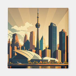 Toronto Ontario Vintage Sonnenuntergang Stadtansic Magnet