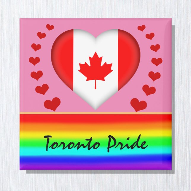Toronto Pride & Hearts & Rainbow Flag / Liebe Magnet (Von Creator hochgeladen)