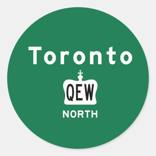Toronto QEW Runder Aufkleber (Vorderseite)