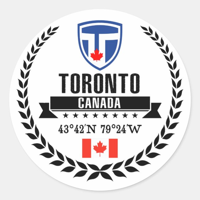 Toronto Runder Aufkleber (Vorderseite)